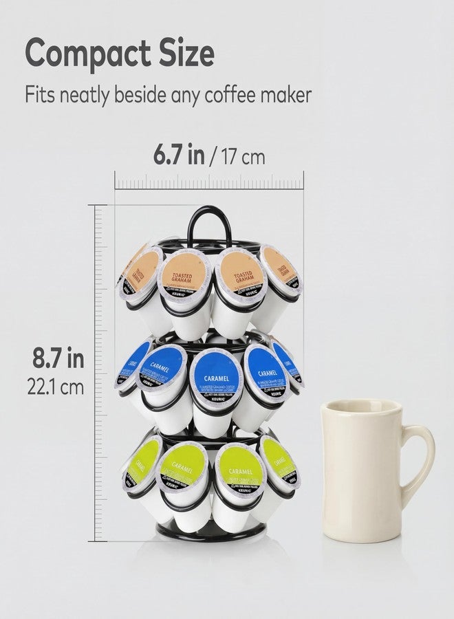ZECENN حامل كبسولات القهوة ZECENN K-Cup، حامل كبسولات قهوة Keurig، منظم تخزين كبسولات القهوة K-Cup، متوافق مع كبسولات Keurig و Dolce Gusto، يتسع لـ 27 كبسولة، يدور 360 درجة - أسود - Image 4